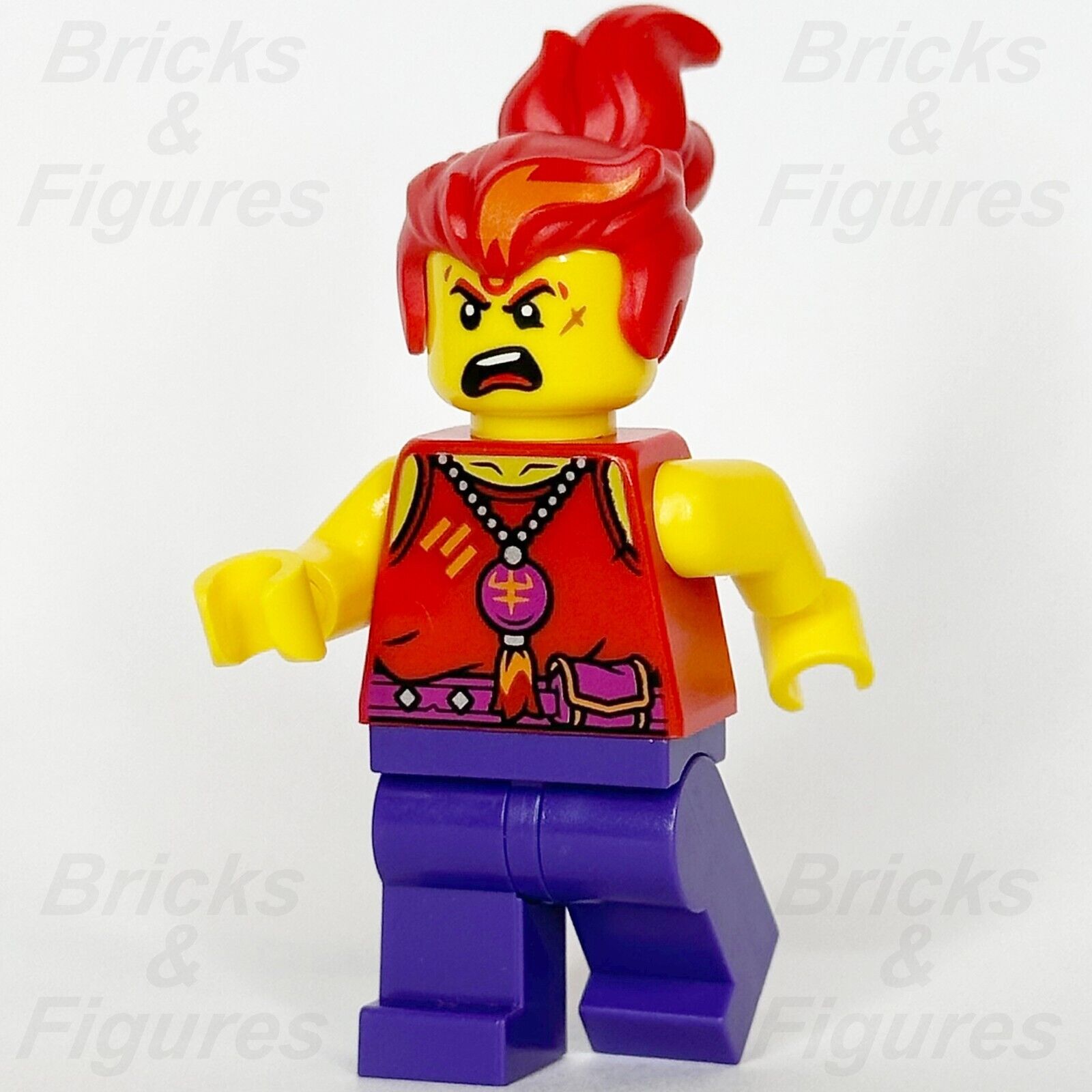LEGO Monkie Kid Red Son Minifigure Tank Top Purple Legs Minifig 80054 mk136 - Bricks & Figures