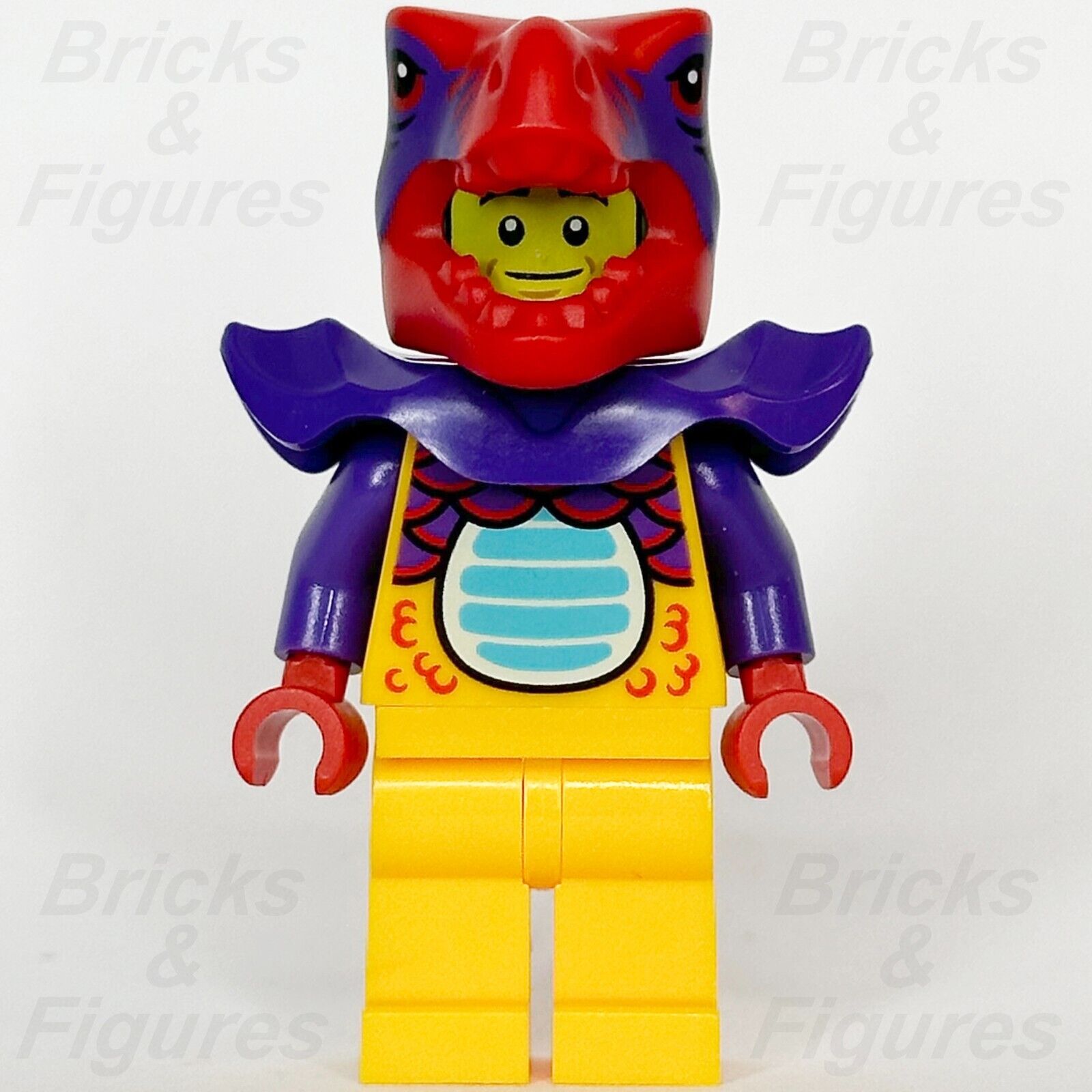 LEGO City Comic Shop Guy Minifigure Red & Orange Dragon Suit Town 60380 cty1644 - Bricks & Figures