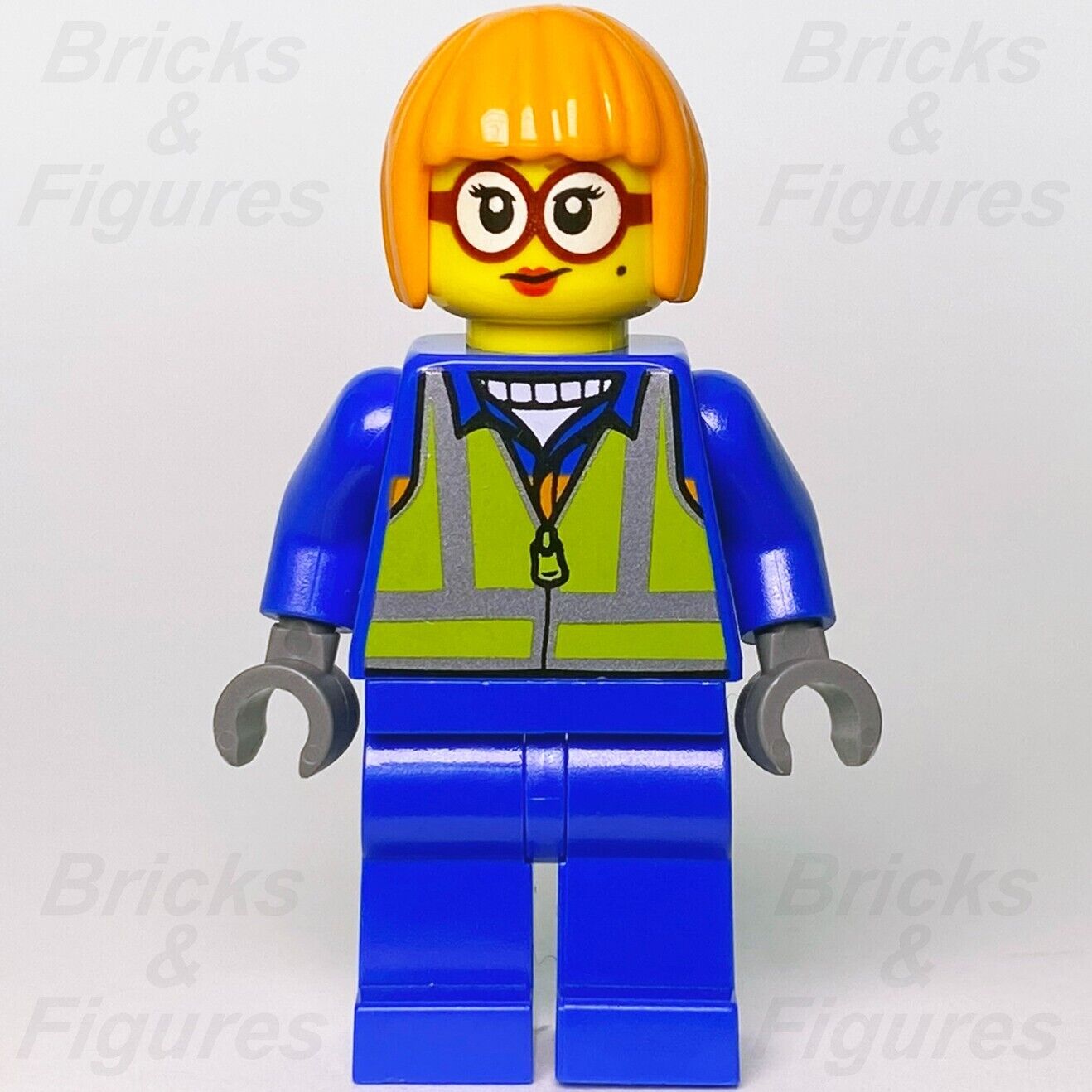 LEGO City Shirley Keeper Minifigure Blue Jacket Safety Vest 60371 60292 cty1244