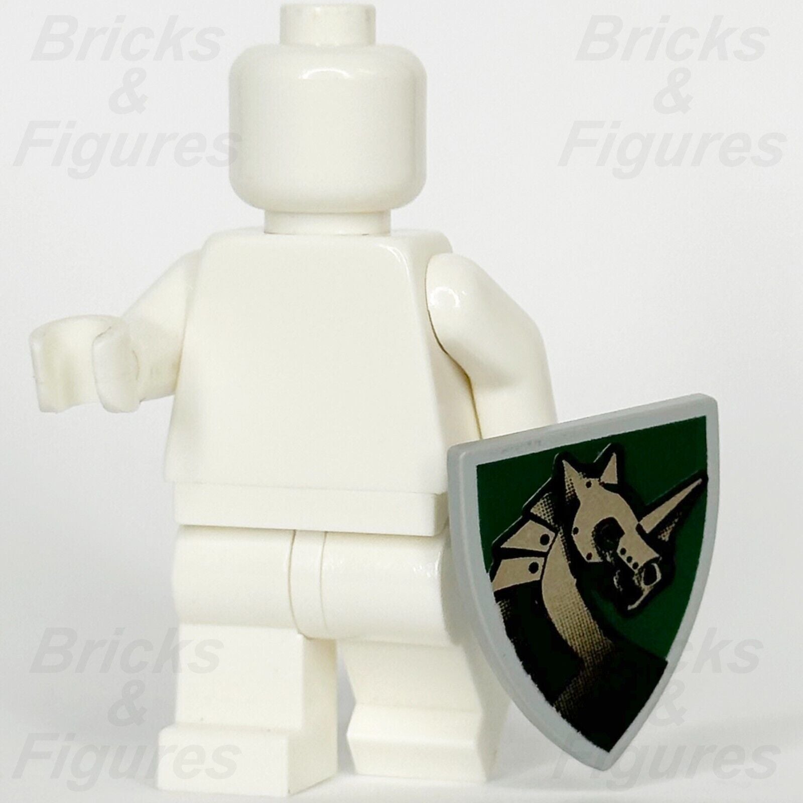 LEGO Castle Shield Minifigure Weapon Part Gold Armoured Horse on Green 8813 8821