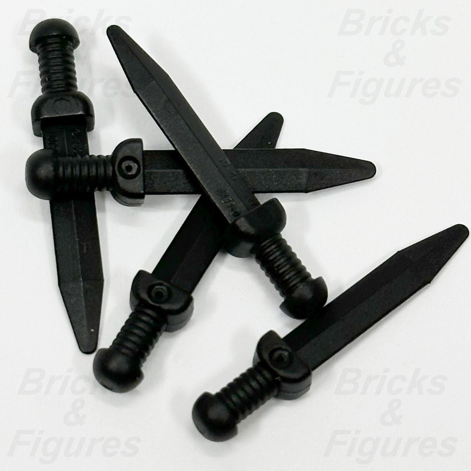 LEGO Black Roman Gladius Sword Minifigure Weapon Part Blade Swords 18034 x 5 - Bricks & Figures