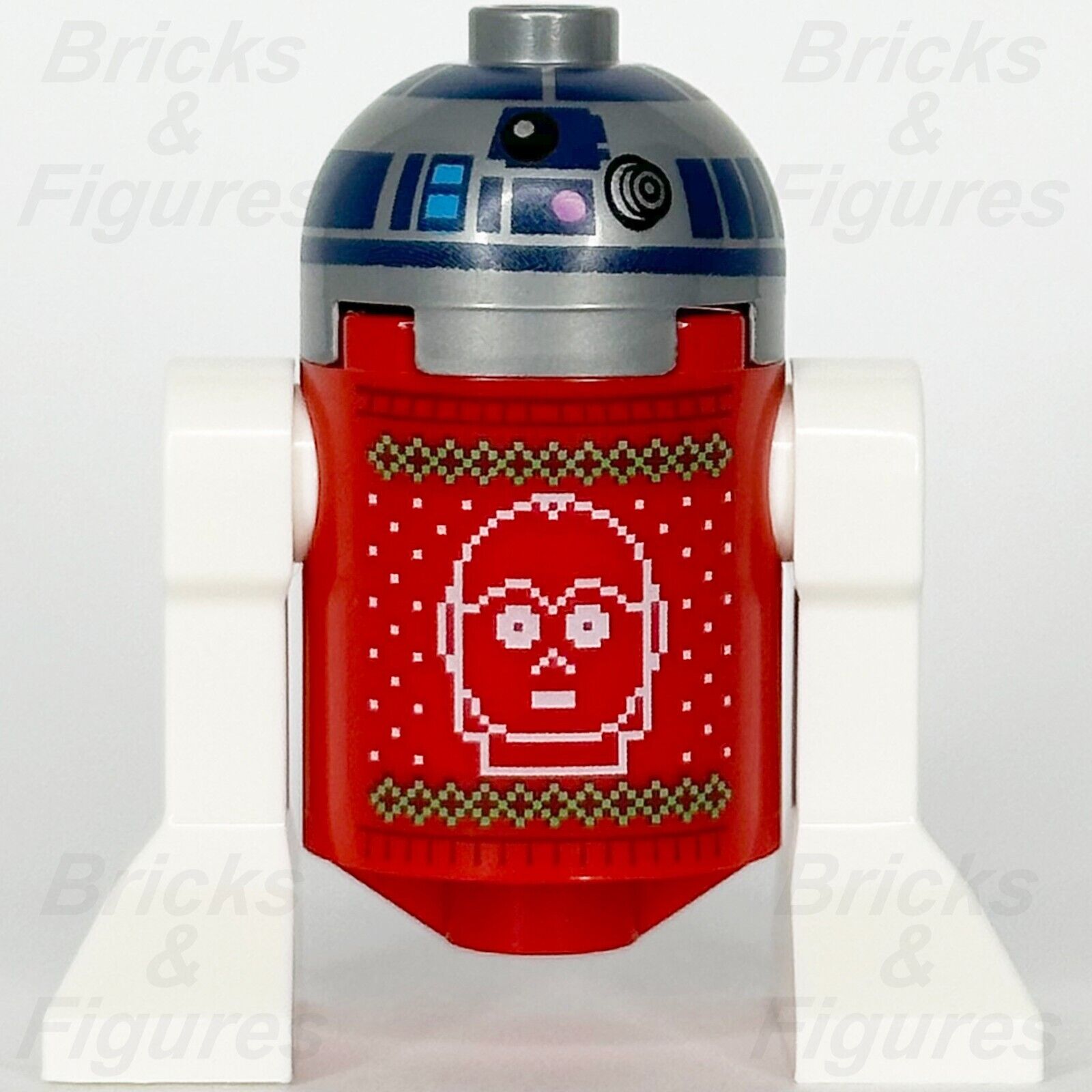 LEGO Star Wars R2-D2 Minifigure Astromech Droid Holiday Sweater C-3PO Face 75340 - Bricks & Figures