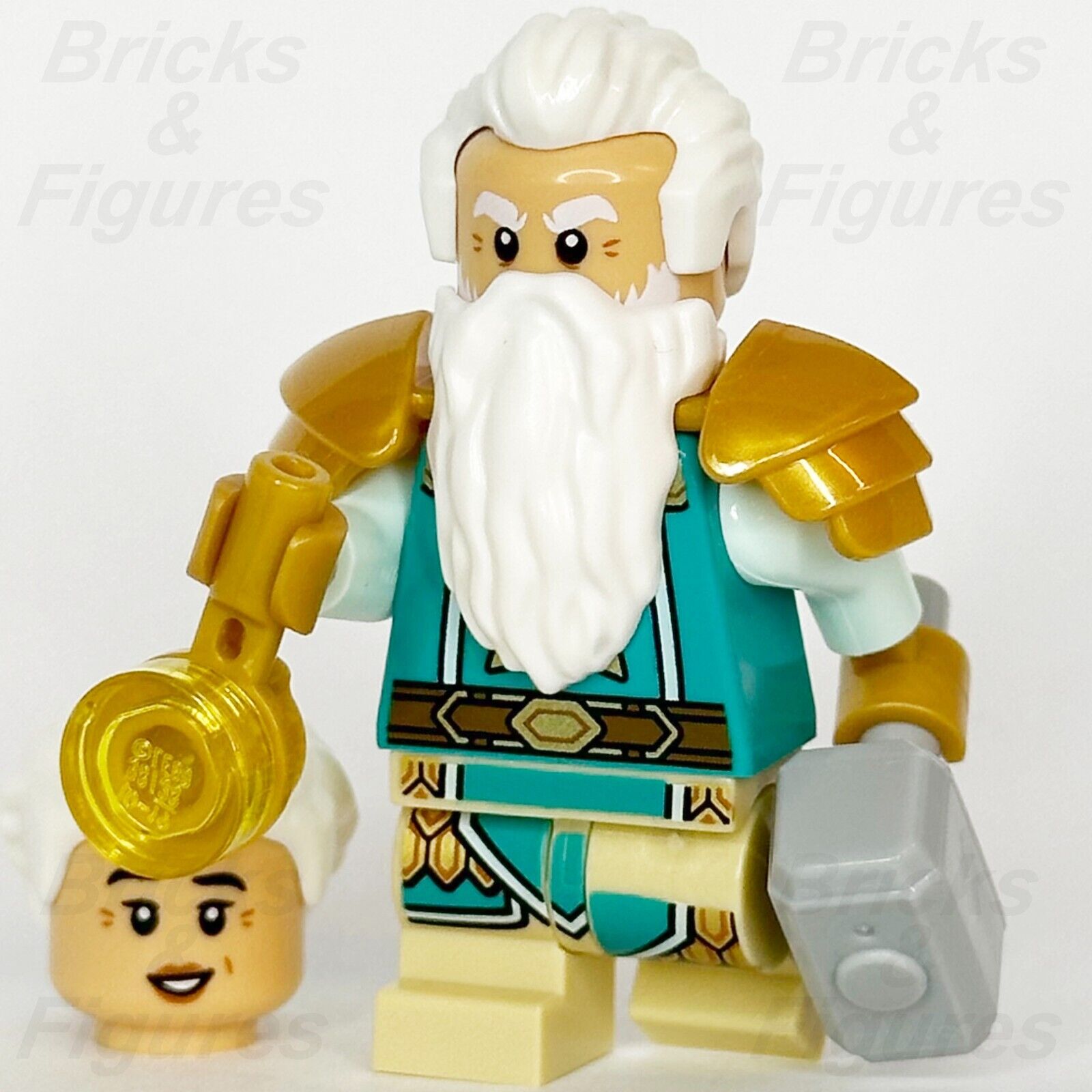 LEGO Dungeons & Dragons Dwarf Cleric Minifigure Ideas Alternative Head 21348 - Bricks & Figures