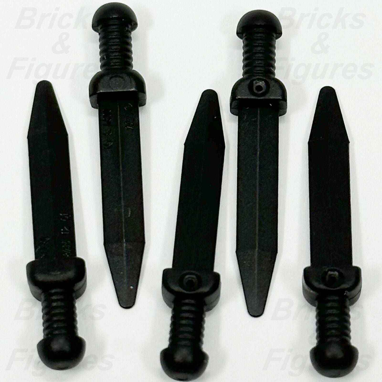 LEGO Black Roman Gladius Sword Minifigure Weapon Part Blade Swords 18034 x 5 - Bricks & Figures