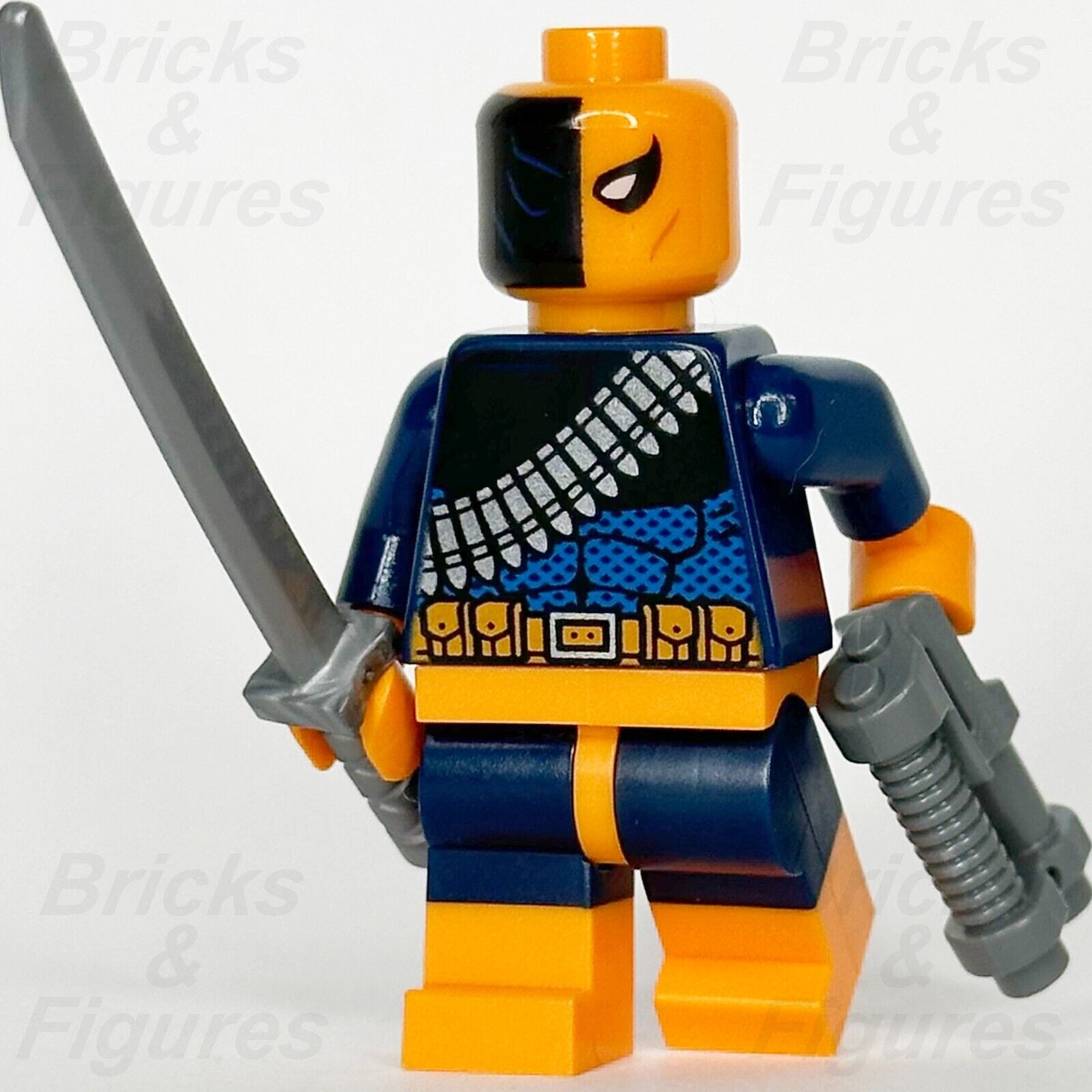 LEGO Super Heroes Deathstroke Minifigure Batman 2 Katana & Gun DC 76034 sh0194 - Bricks & Figures