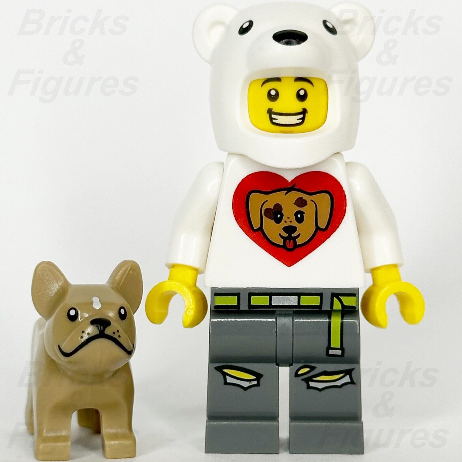 LEGO Dog Lover Guy Minifigure & Bulldog Build-A-Minifigure BAM 2024 Suit Costume