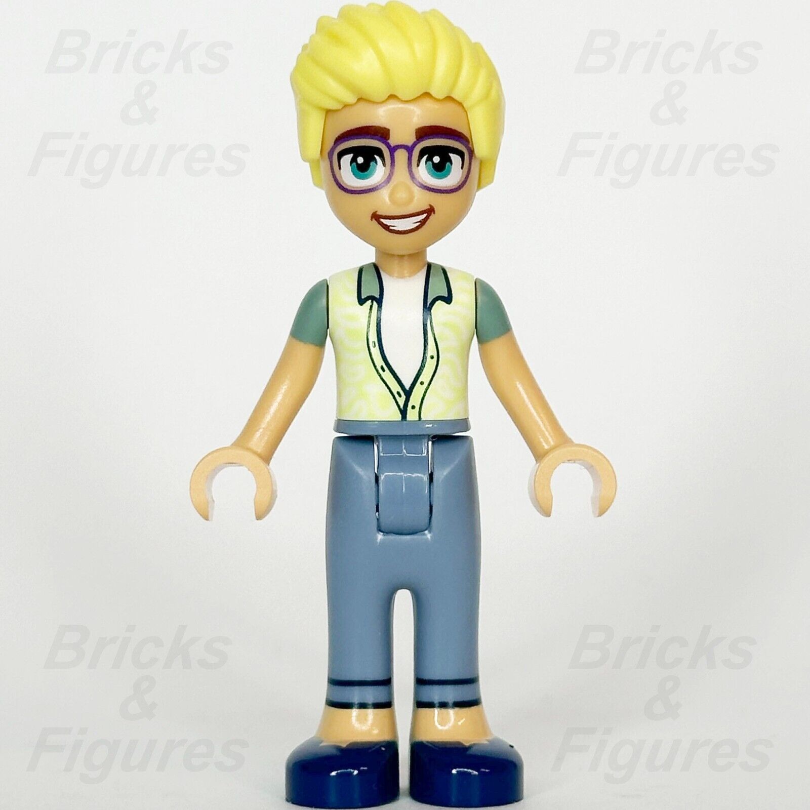 LEGO Friends Olly Minifigure Green Shirt Dark Blue Shoes Minifig 41754 frnd594