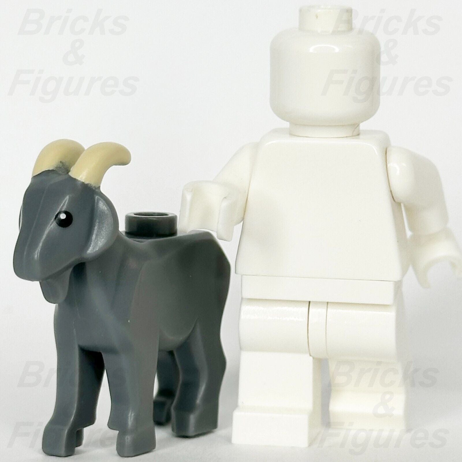 LEGO Castle Goat Animal Minifigure Dark Bluish Grey Tan Horns 10332 95341pb03