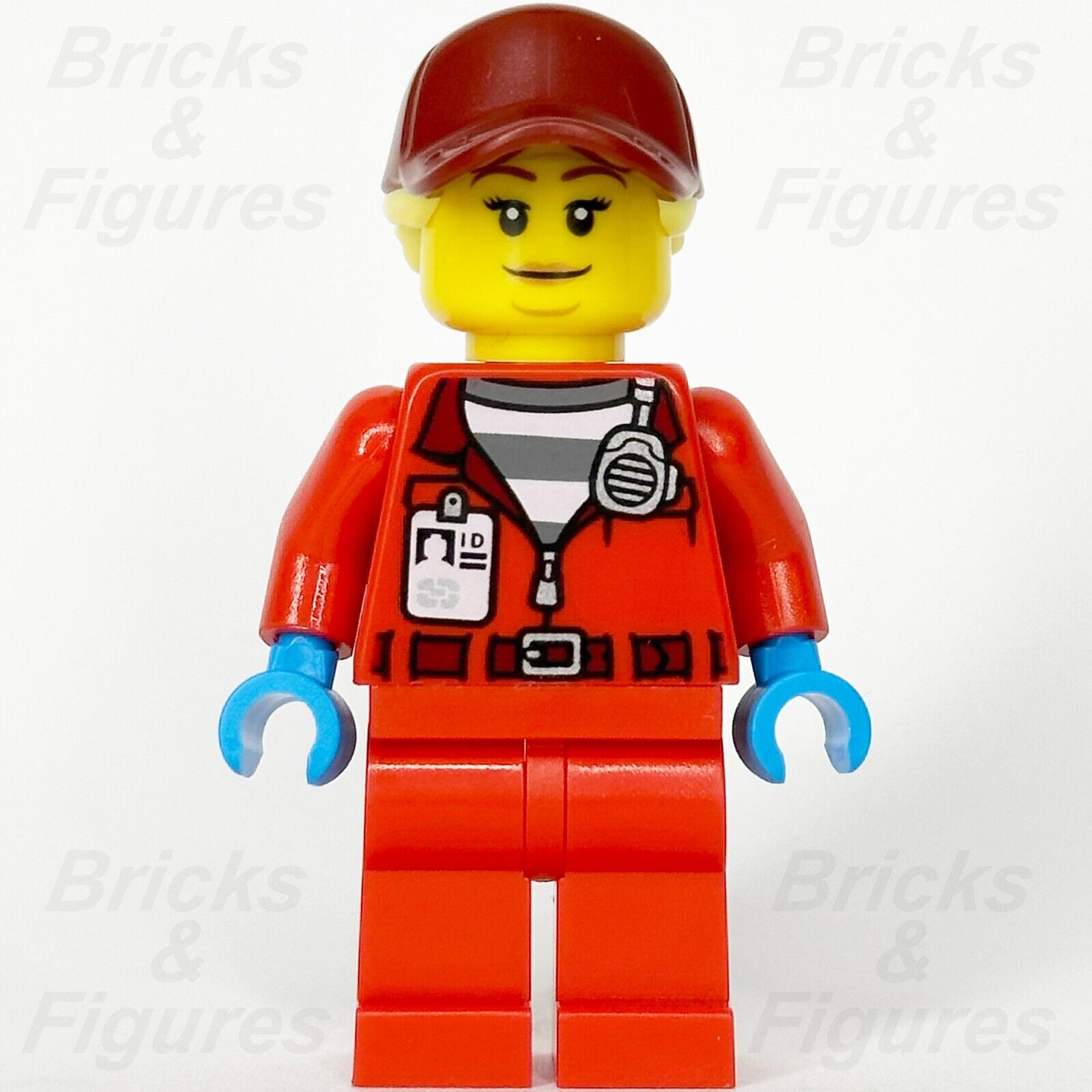 LEGO City Crook Big Betty Minifigure Police Red Jacket I.D. Tag 60317 cty1378 - Bricks & Figures