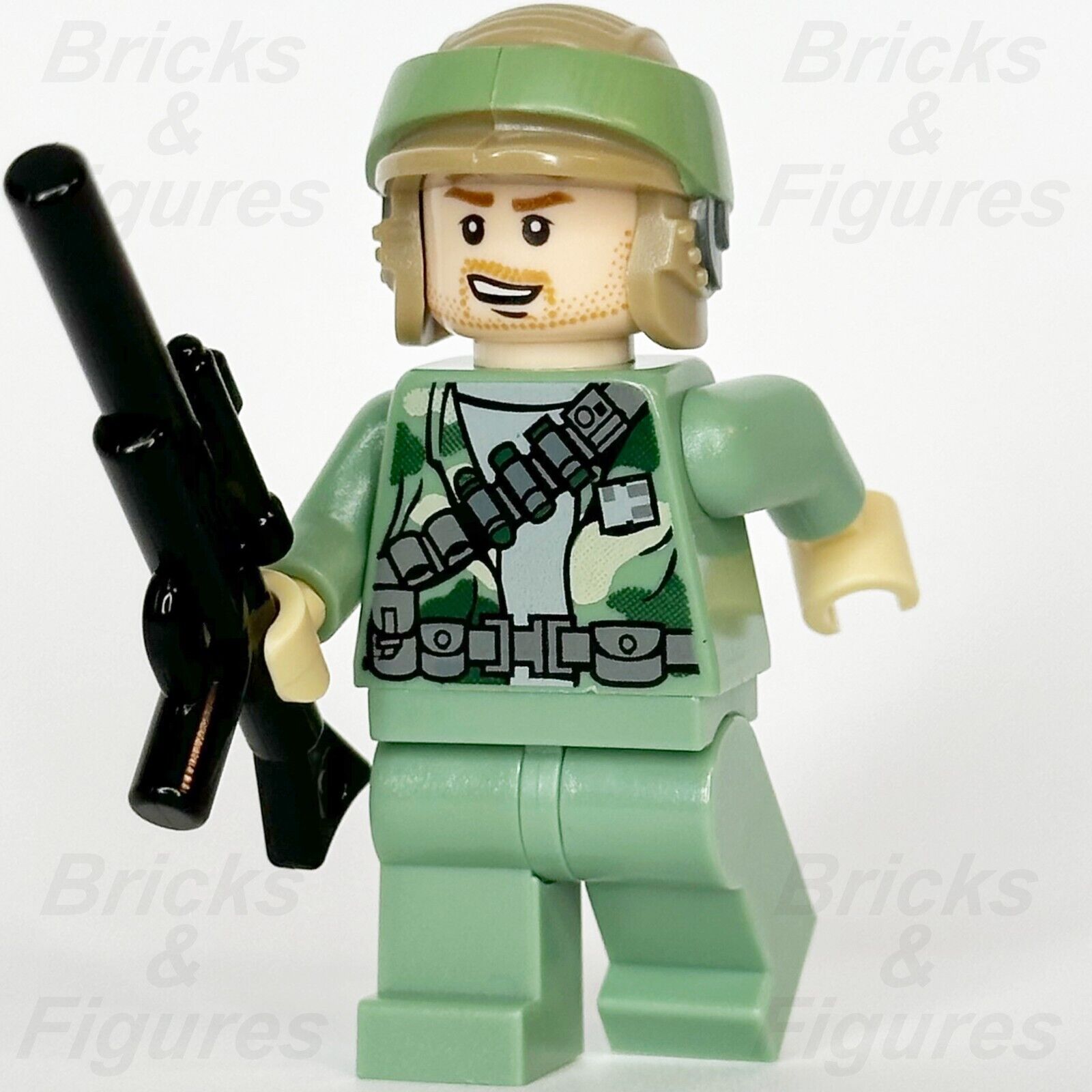 LEGO Star Wars Endor Rebel Commando Minifigure Stubble Trooper 9489 sw0368 - Bricks & Figures