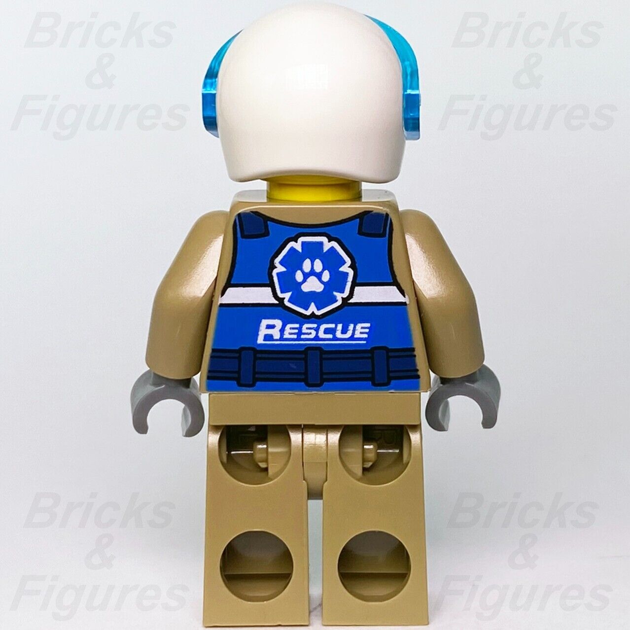 LEGO City Wildlife Rescue Pilot Minifigure Female Blue Vest Smirk 60302 cty1307 - Bricks & Figures