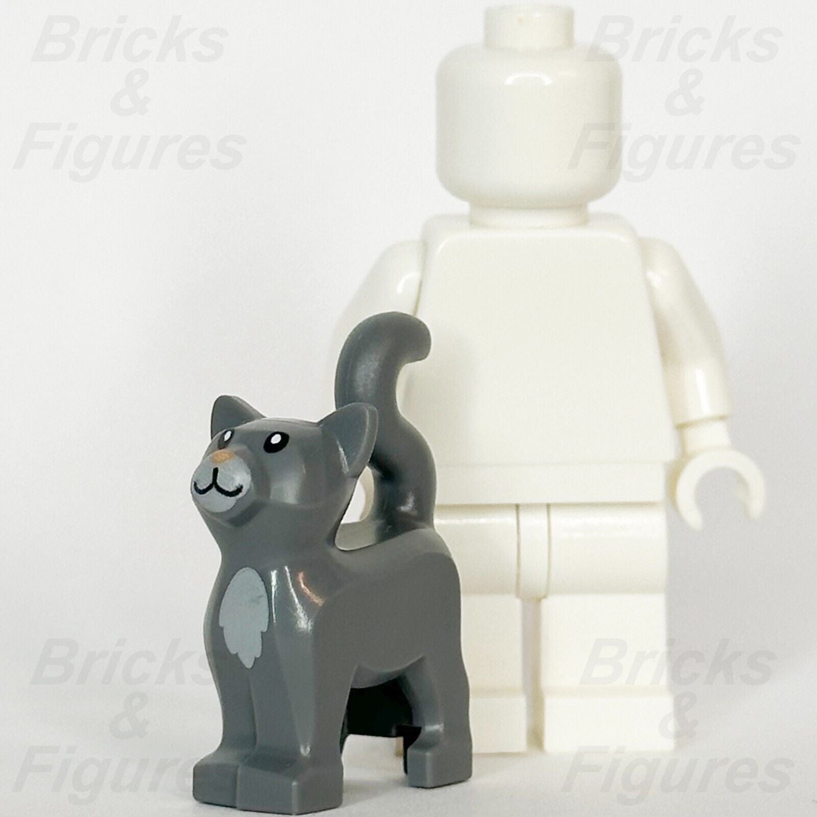 LEGO City Dark Bluish Grey Cat Animal Minifigure Part Nougat Nose 60382 40608 - Bricks & Figures