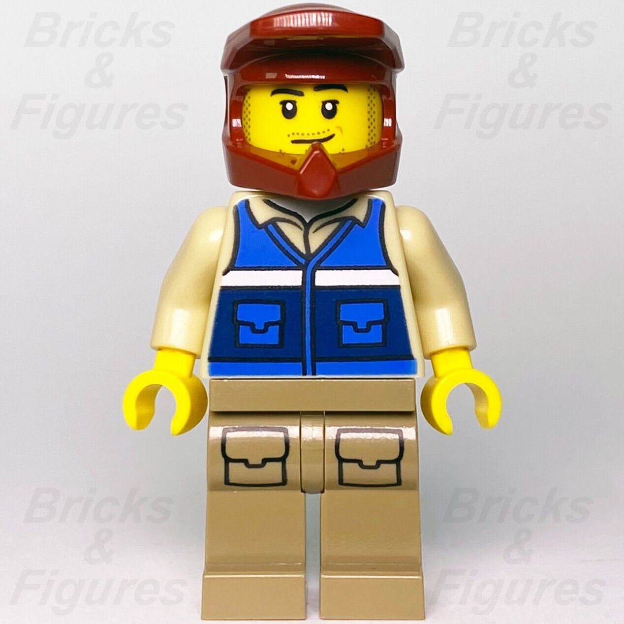 LEGO City Wildlife Rescue Explorer Minifigure Dark Red Helmet 60301 cty1301 - Bricks & Figures