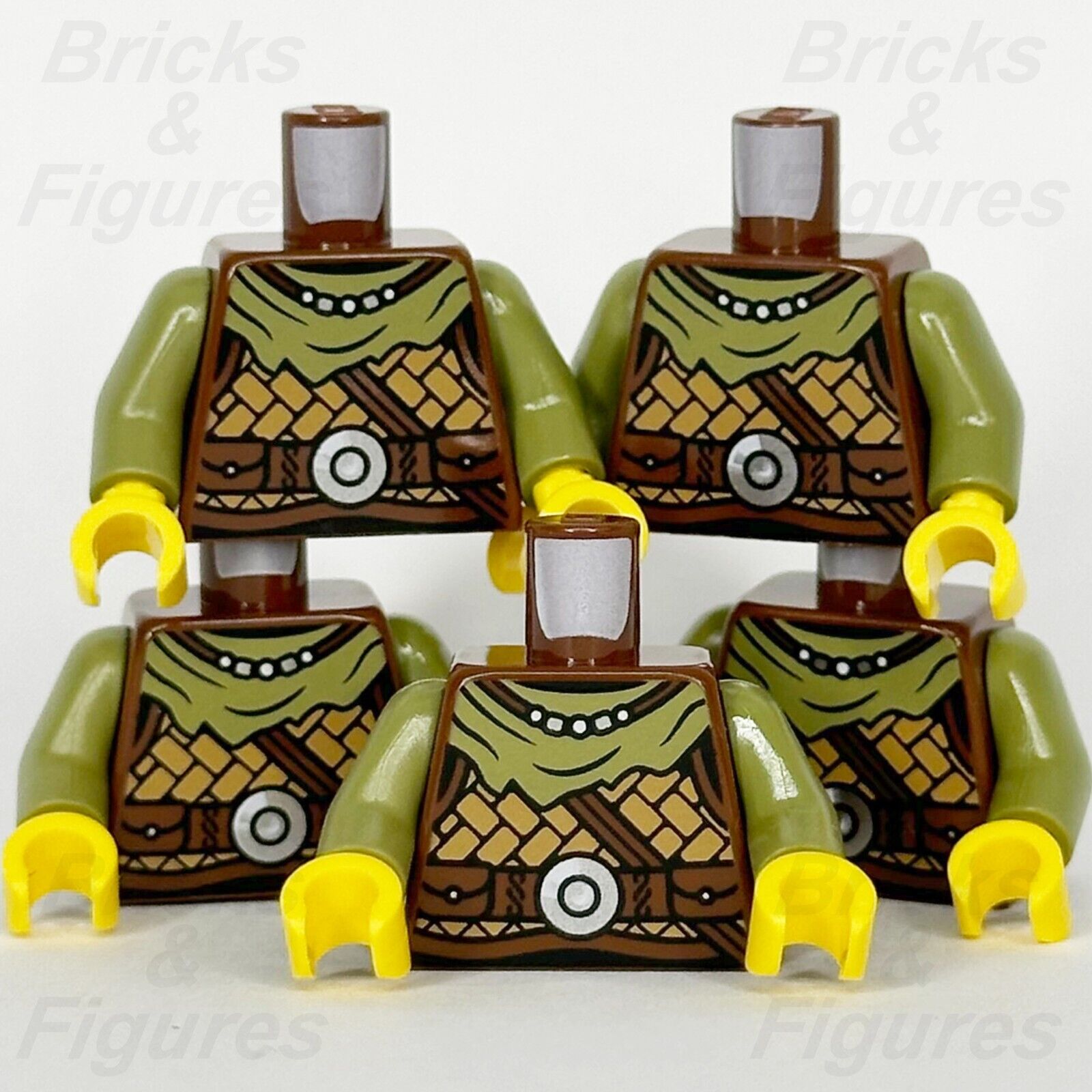 LEGO Viking Torso Minifigure Body Part Reddish Brown Vikings 31132 21343 x 5 - Bricks & Figures