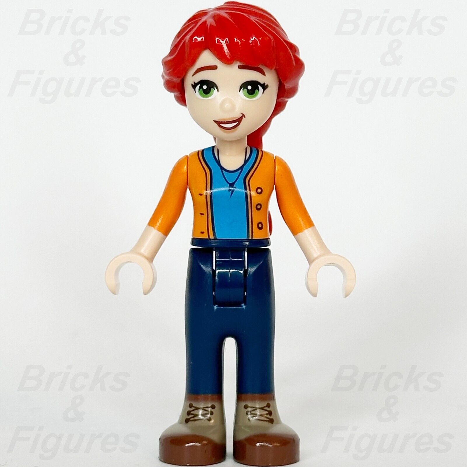 LEGO Friends Mia Minifigure Adult Orange Sweater Top Minifig 41730 41746 frnd585 - Bricks & Figures