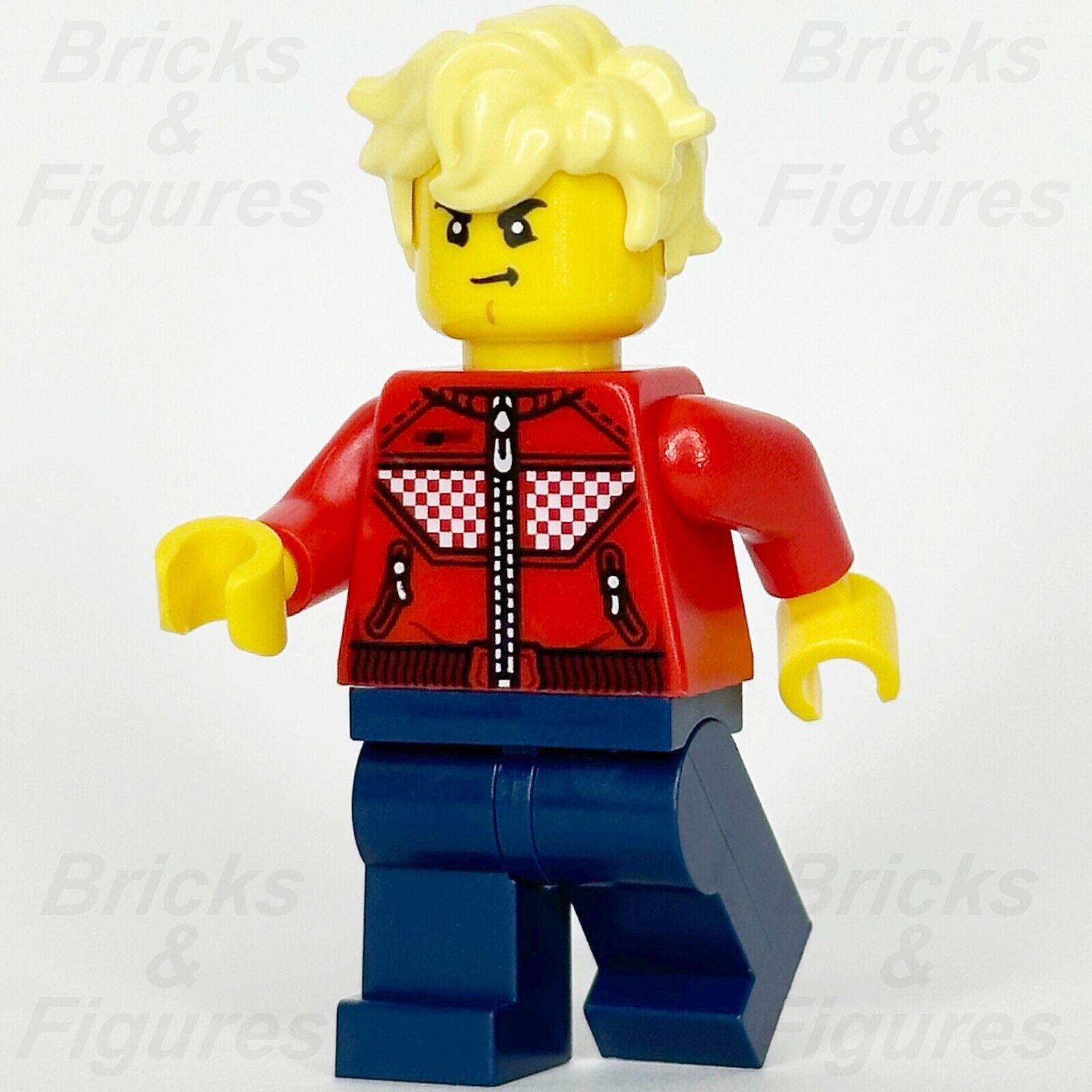 LEGO DREAMZzz Cooper Minifigure Red Racing Jacket Dark Blue Legs 71455 drm008 - Bricks & Figures