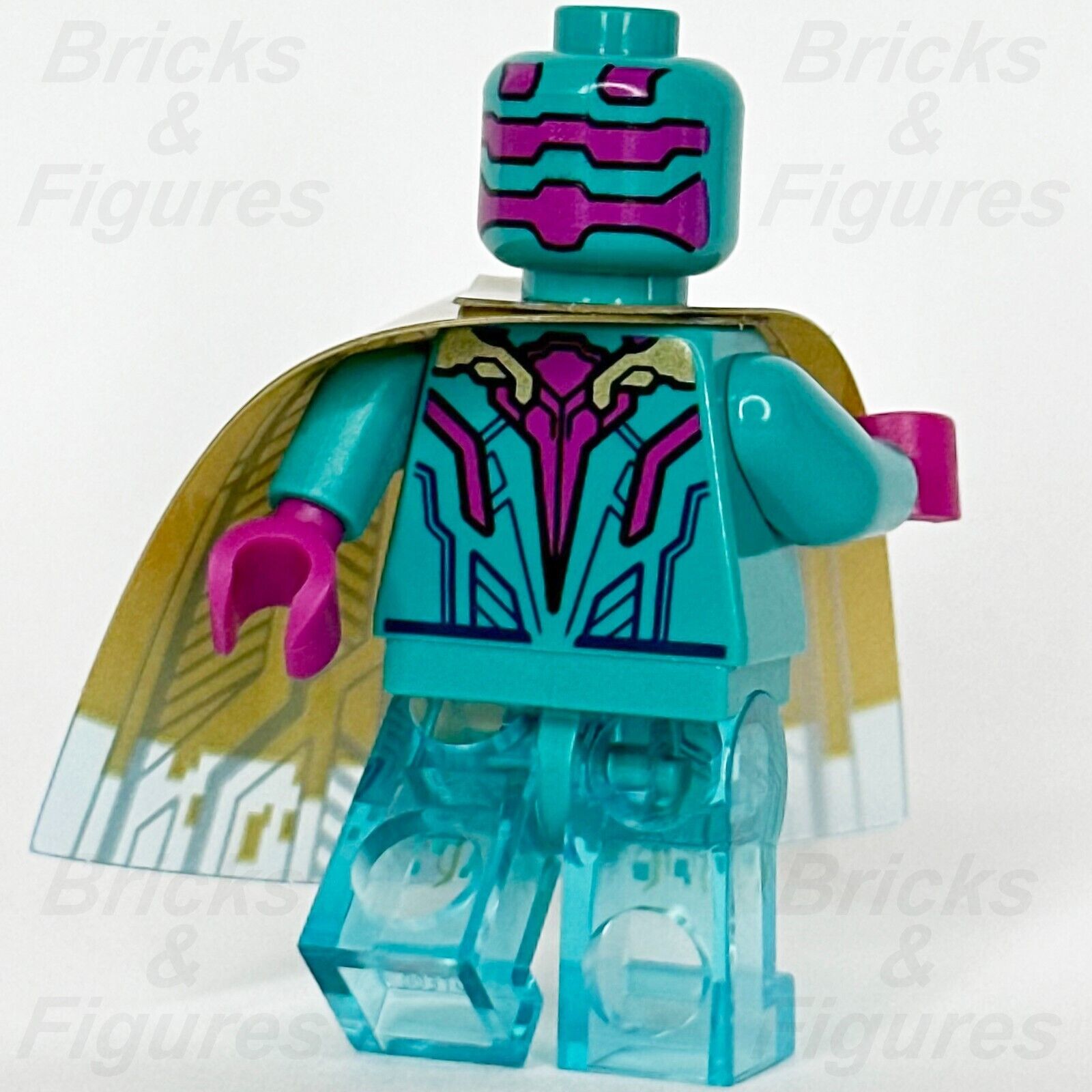 LEGO Super Heroes Vision Minifigure Avengers Marvel Dark Turquoise 76269 sh916 - Bricks & Figures