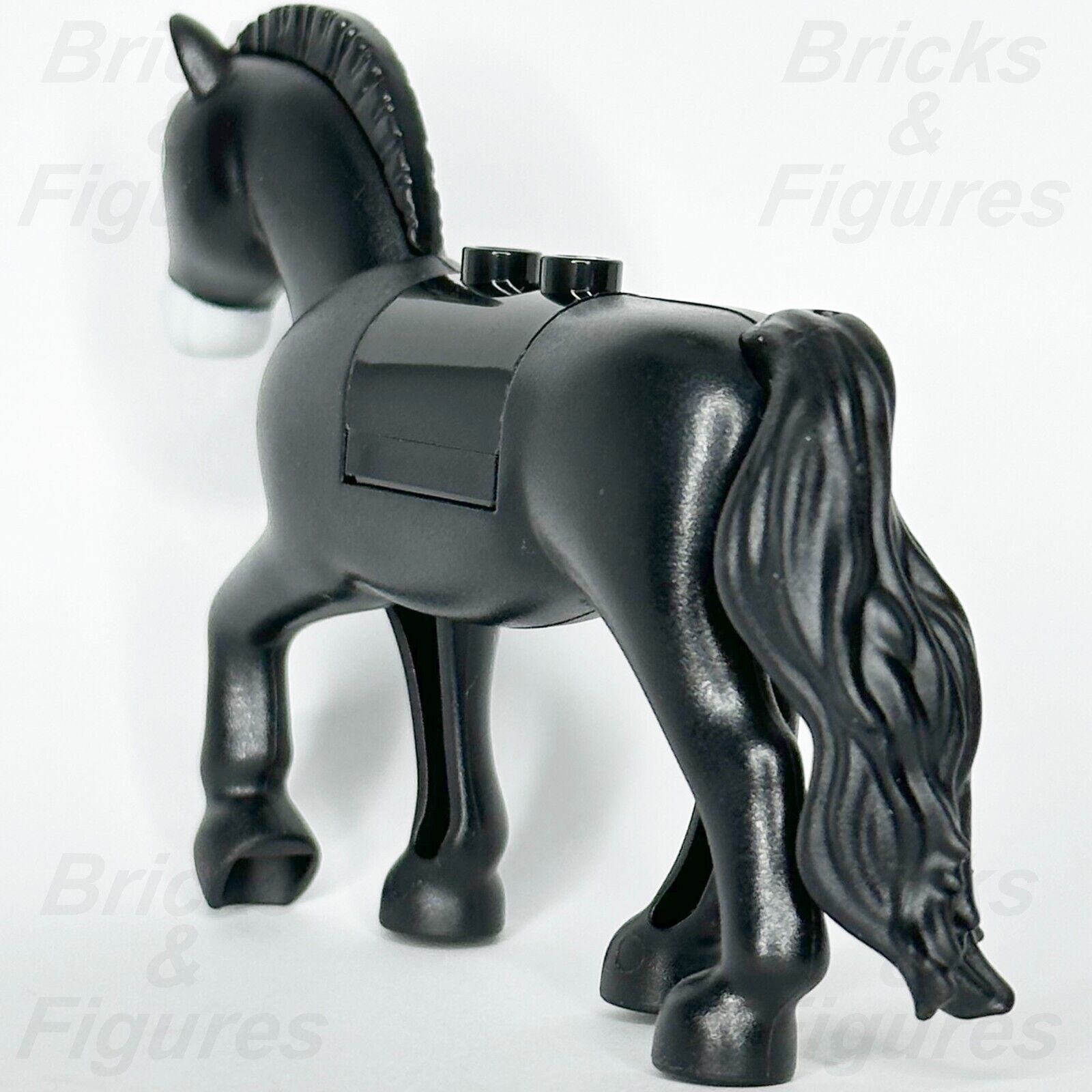 LEGO Disney Princess Black Horse Khan Animal Part Minifigure 43208 White Blaze - Bricks & Figures