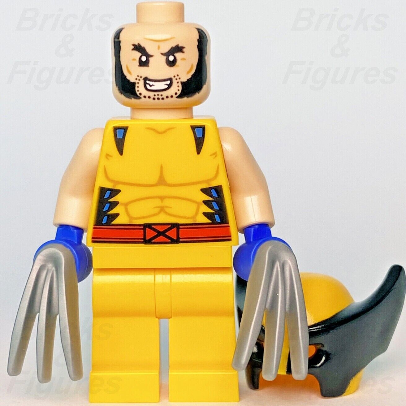 Marvel Super Heroes LEGO Wolverine Mask Logan X-Men Minifigure 76202 sh805 New - Bricks & Figures