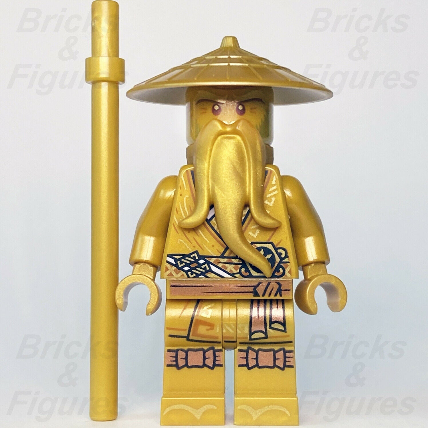 Ninjago LEGO Master Sensei Wu Gold Robe Legacy Golden Minifigure 71741 Rare Bricks Figures